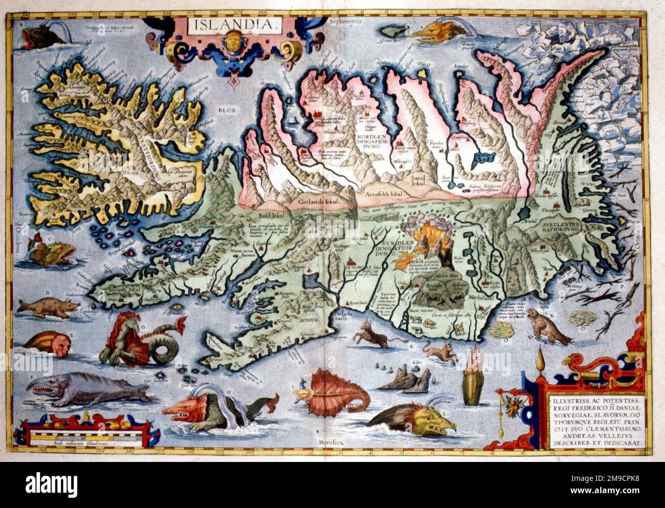 16th carte du siècle de l'Islande Banque D'Images