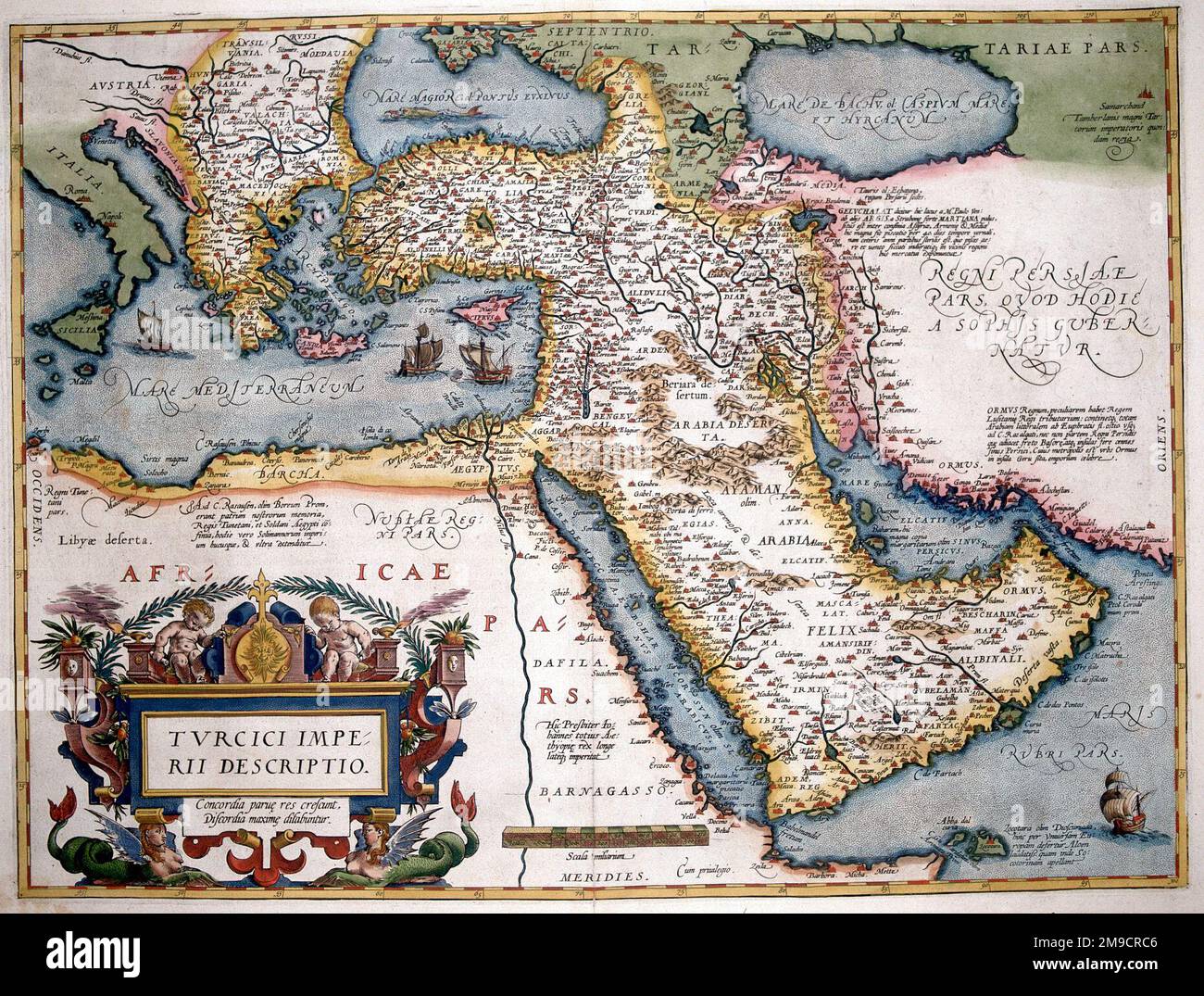 16th siècle carte de l'Empire turc Banque D'Images