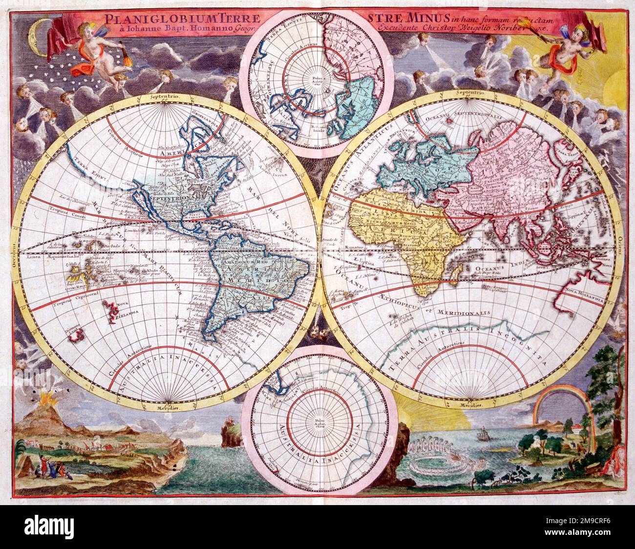 18th carte du monde du siècle Banque D'Images