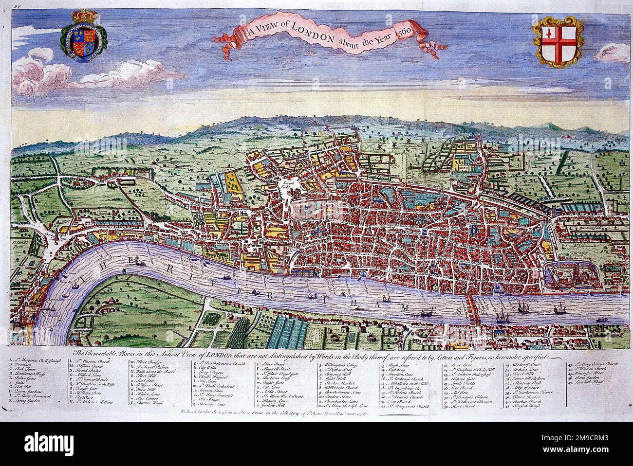 Map of london 16th century Banque de photographies et d’images à haute ...