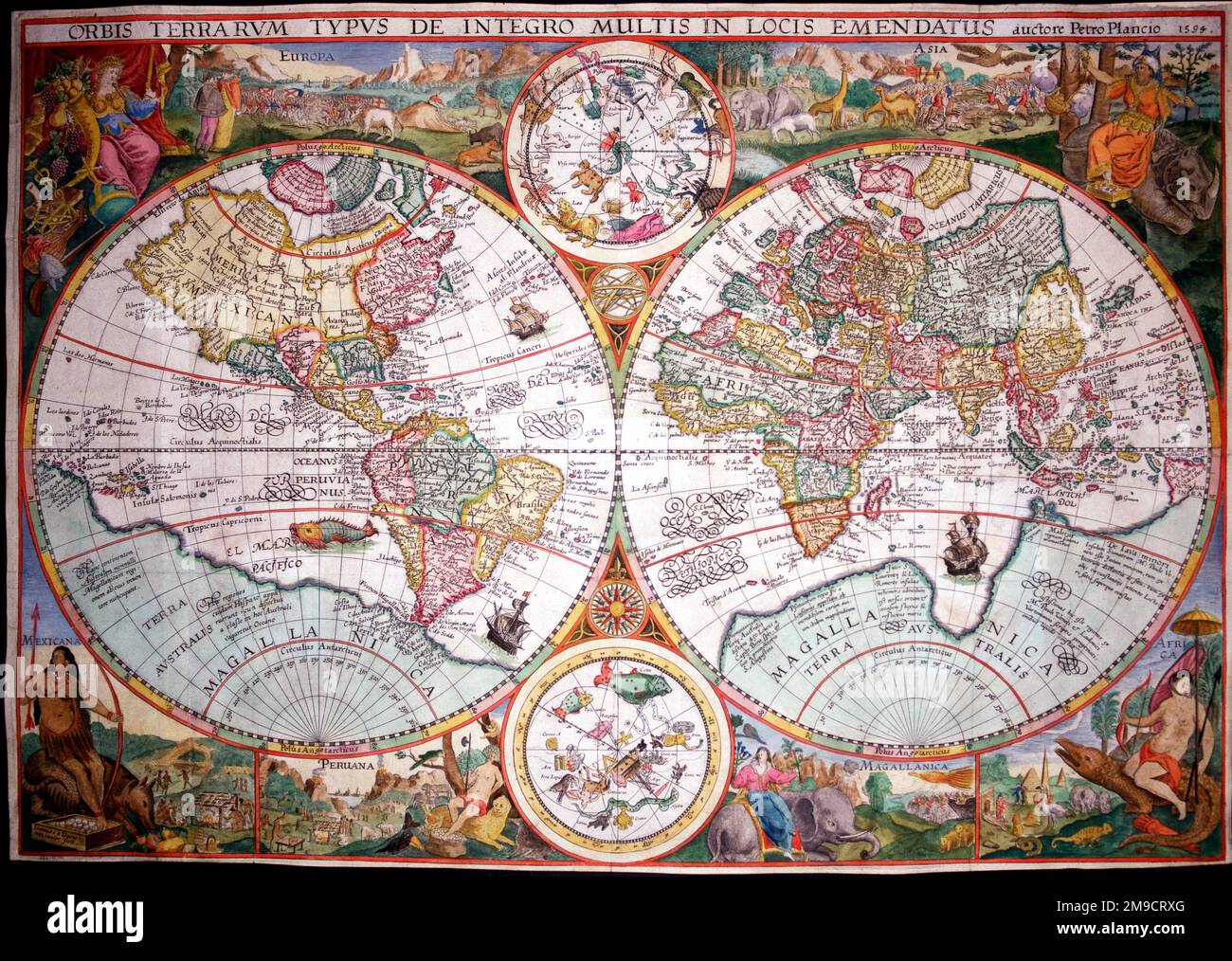 16th carte du monde du siècle Banque D'Images