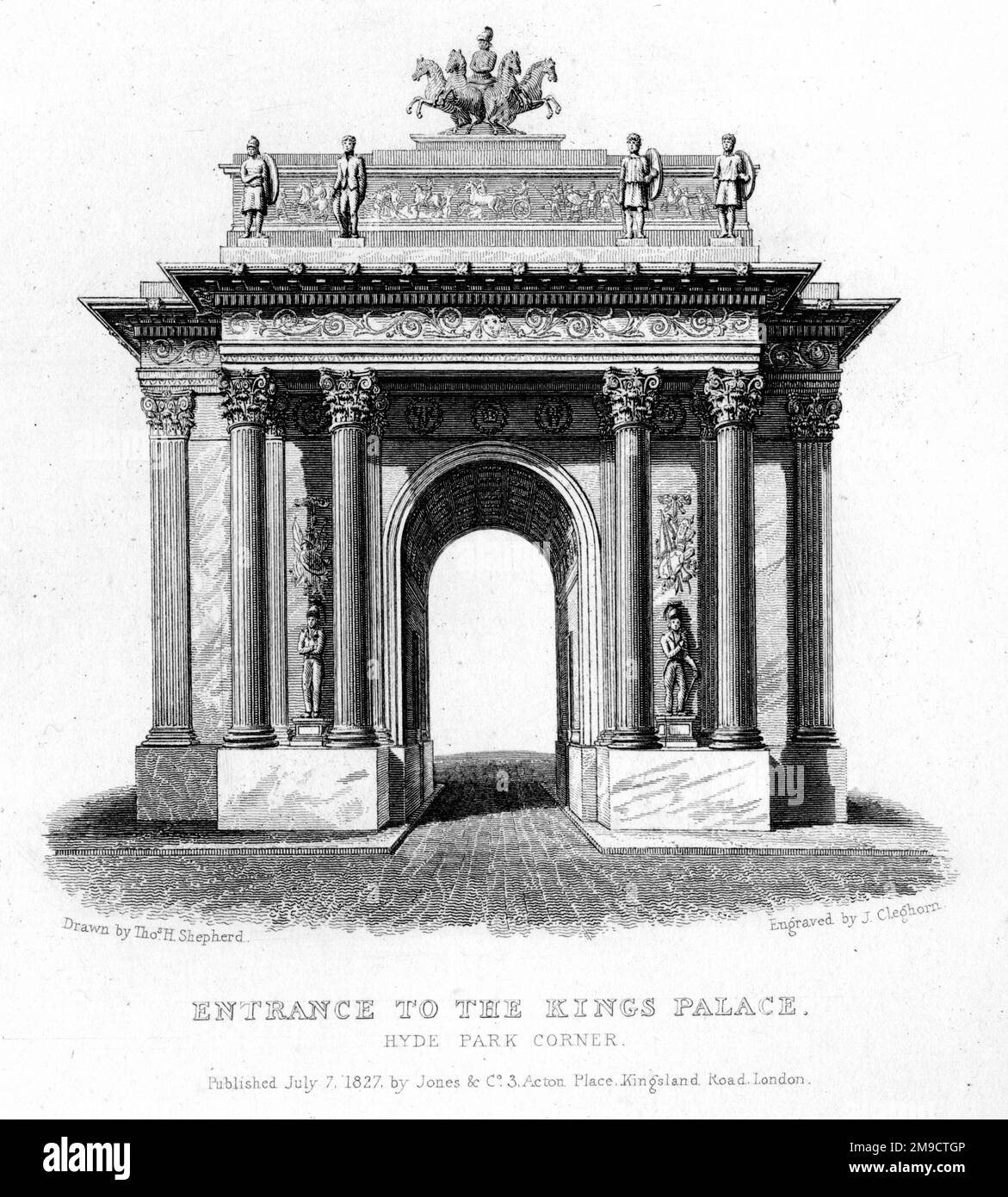 Wellington Arch à l'entrée de Kings Palace, Hyde Park, Londres, Angleterre Banque D'Images