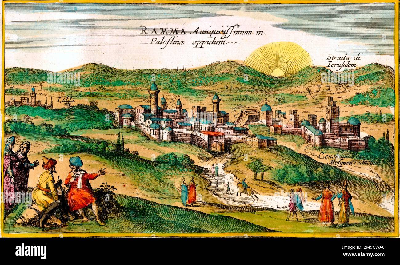 17th siècle carte de Ramma (Rameh), Israël Banque D'Images