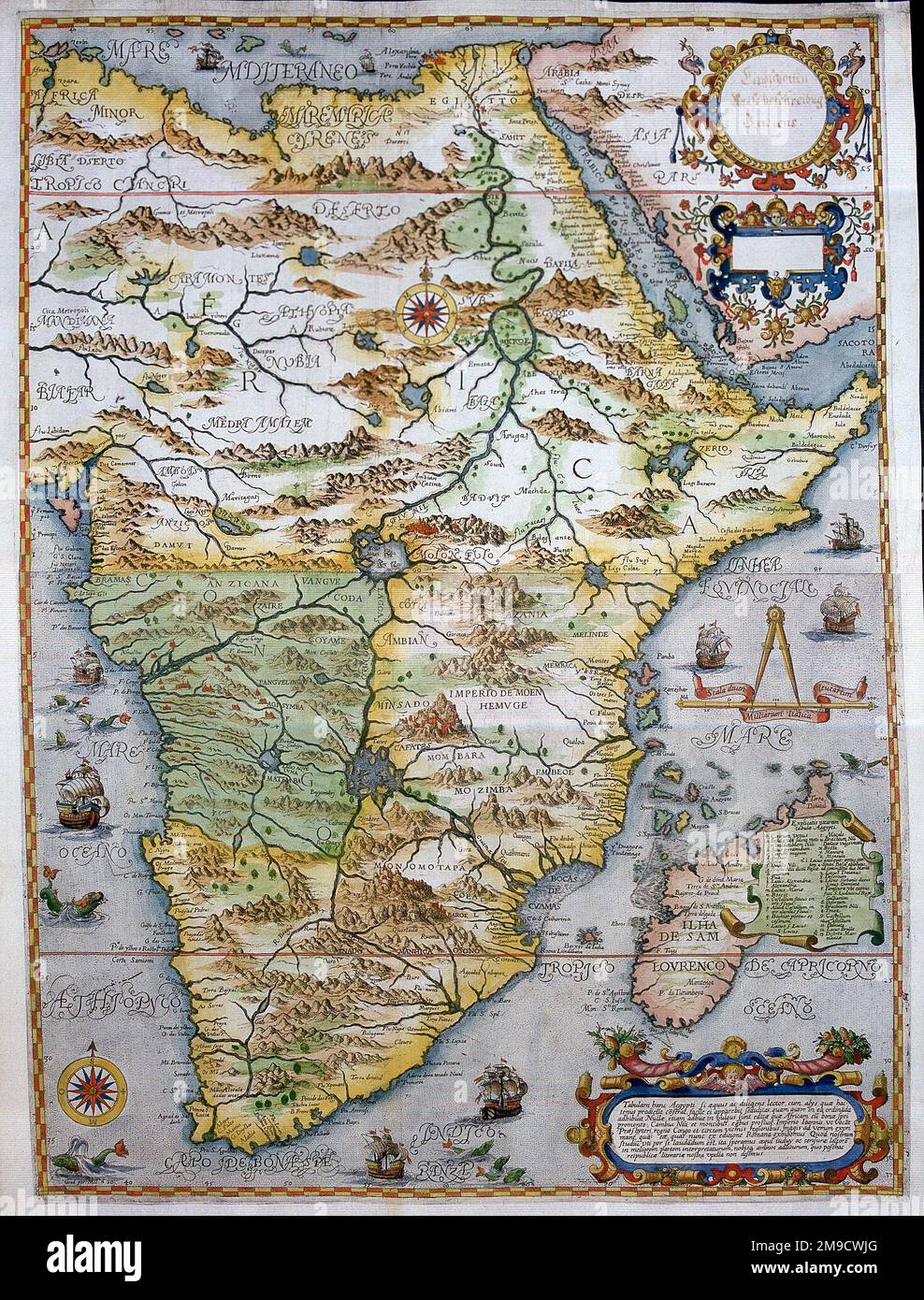 16th carte du siècle de l'Afrique Banque D'Images