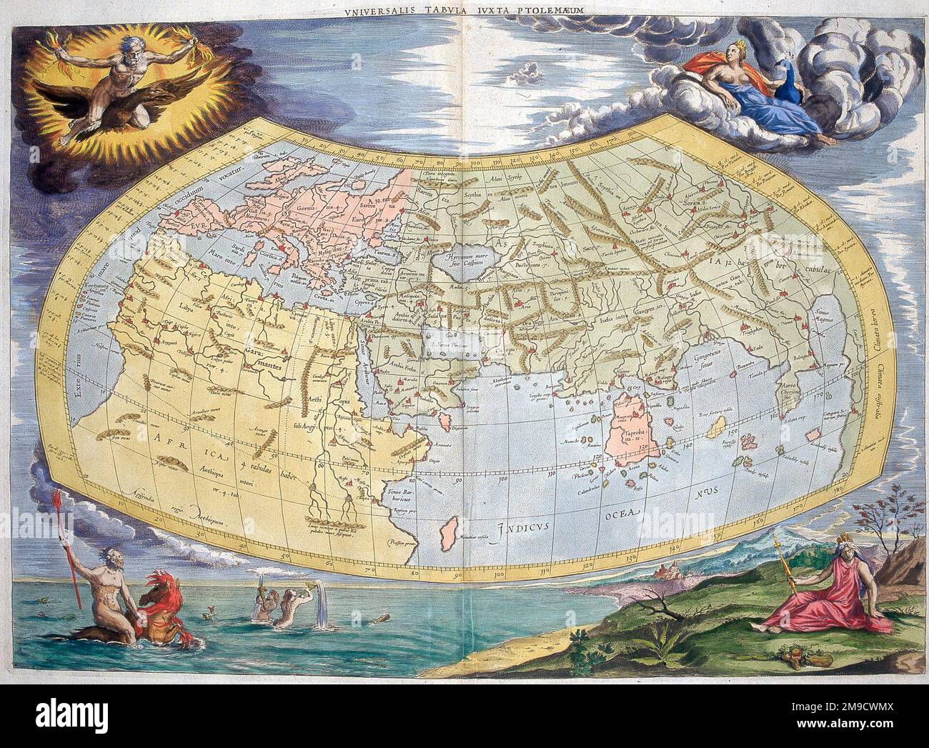 Carte de l'ancien monde selon Ptolémée, 2nd siècle Banque D'Images