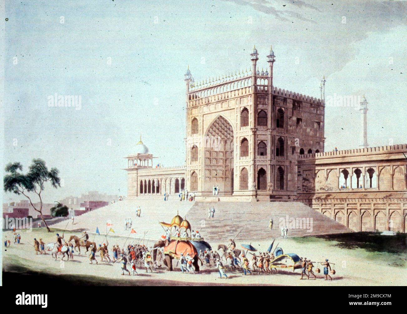 Delhi, porte de Jummah Musjed ou Jama Masjid, Inde Banque D'Images