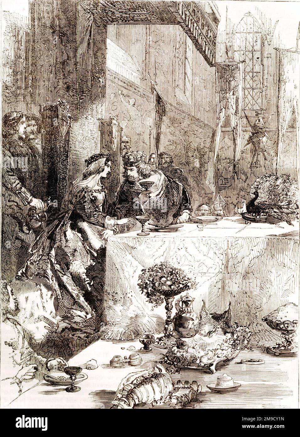 Banquet médiéval Banque D'Images