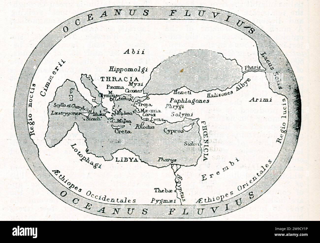 La carte du monde selon Homer Banque D'Images