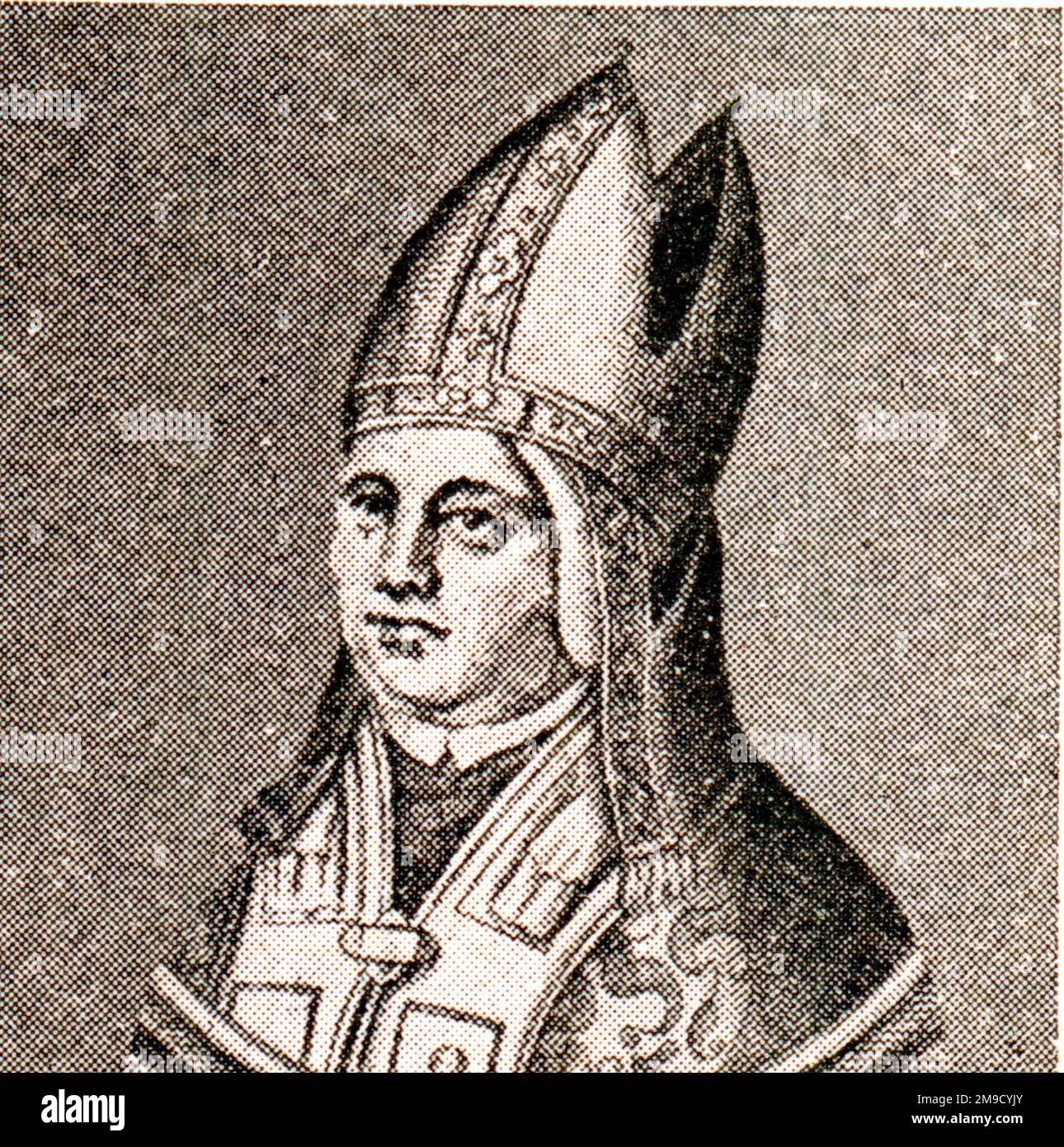 Pape Sylvester II (Gerbert célèbre) Banque D'Images