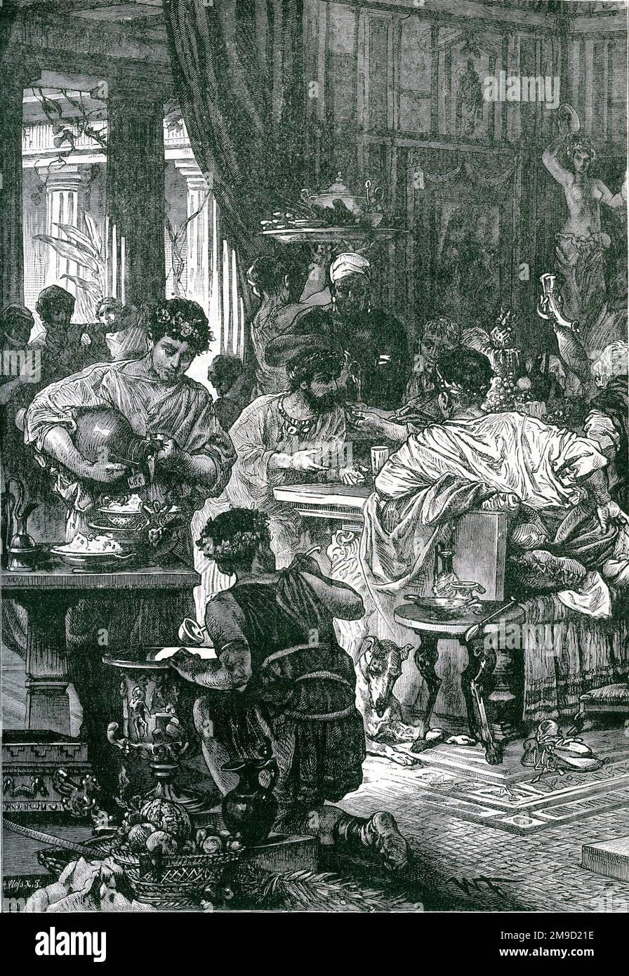 Banquet romain Banque D'Images