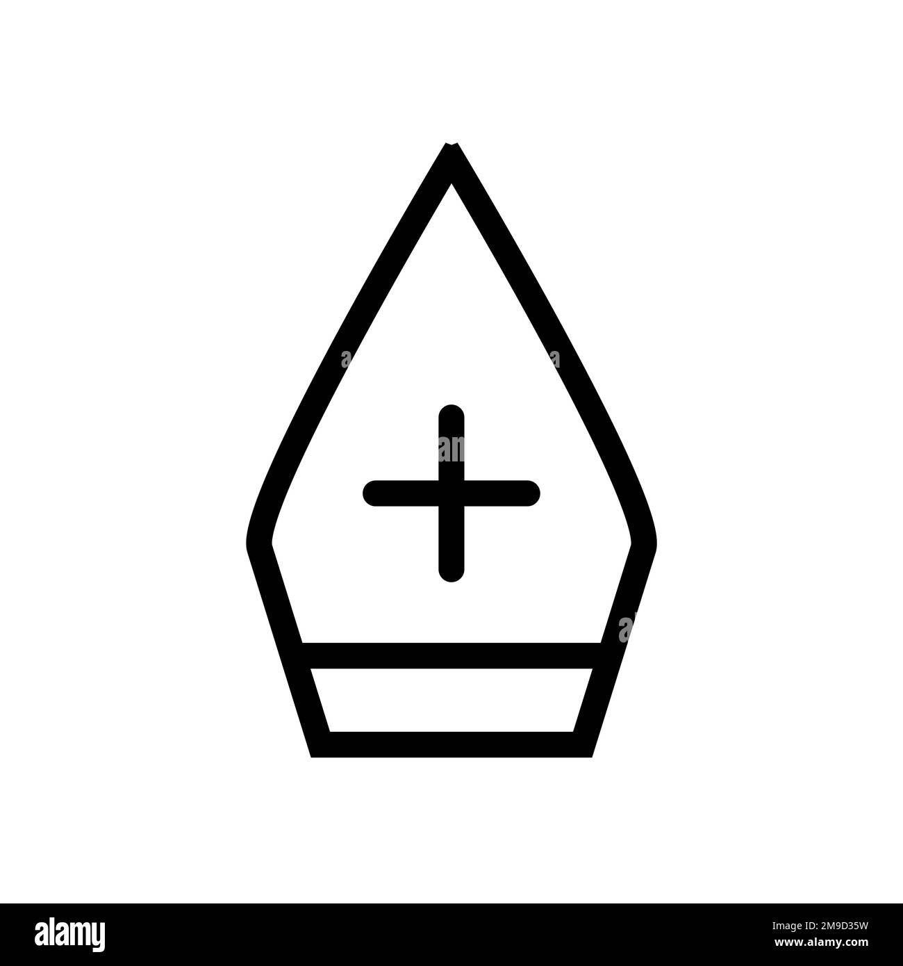 Icône en forme de chapeau de papale isolée sur fond blanc. Icône fine et plate noire sur un style moderne. Symbole linéaire et contour modifiable. PE simple et pixel Illustration de Vecteur Icône en forme de chapeau de papale isolée sur fond blanc. Icône fine et plate noire sur un style moderne. Symbole linéaire et contour modifiable. PE simple et pixel Illustration de Vecteur