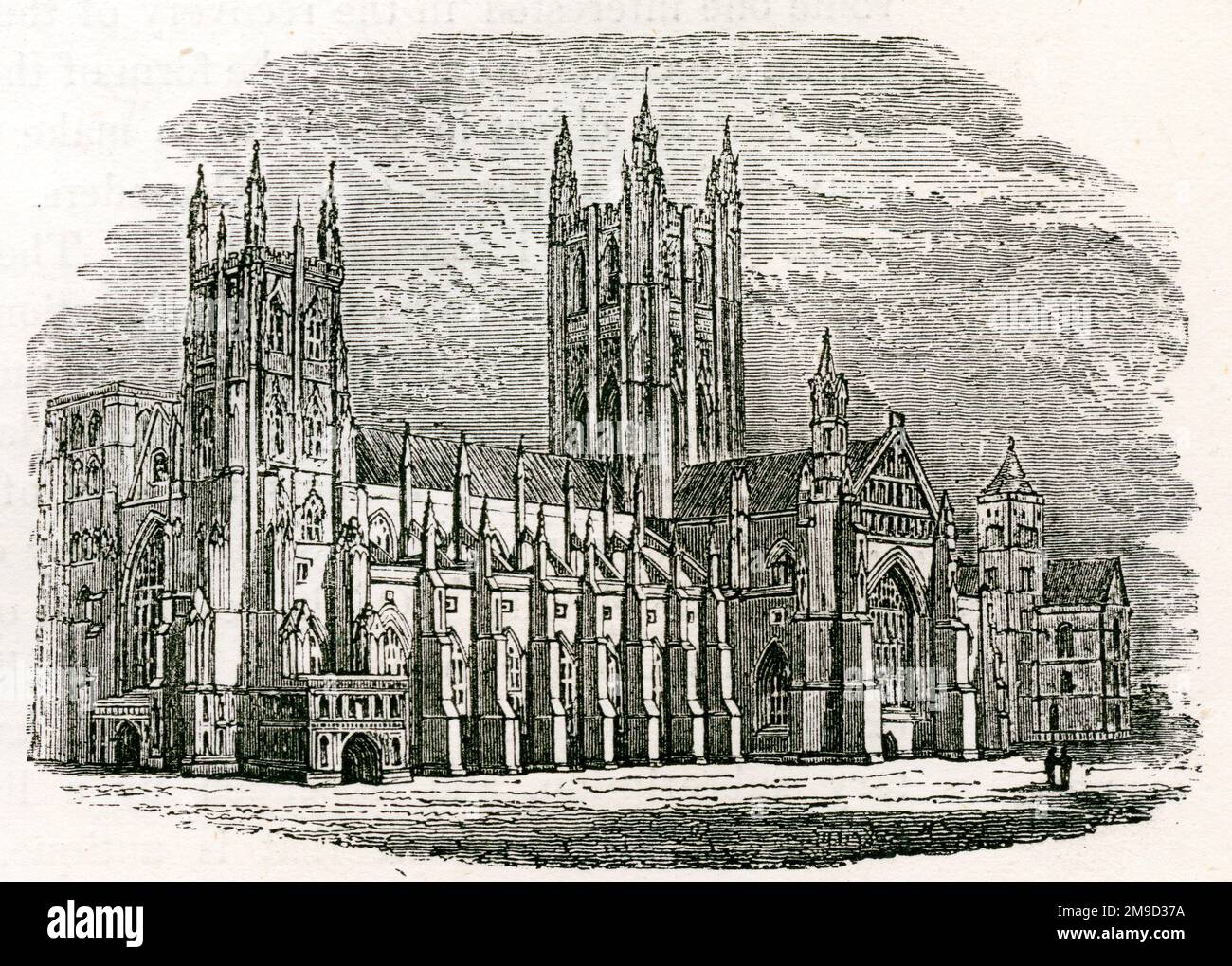 Cathédrale de Canterbury - avant la reconstruction de la tour Banque D'Images