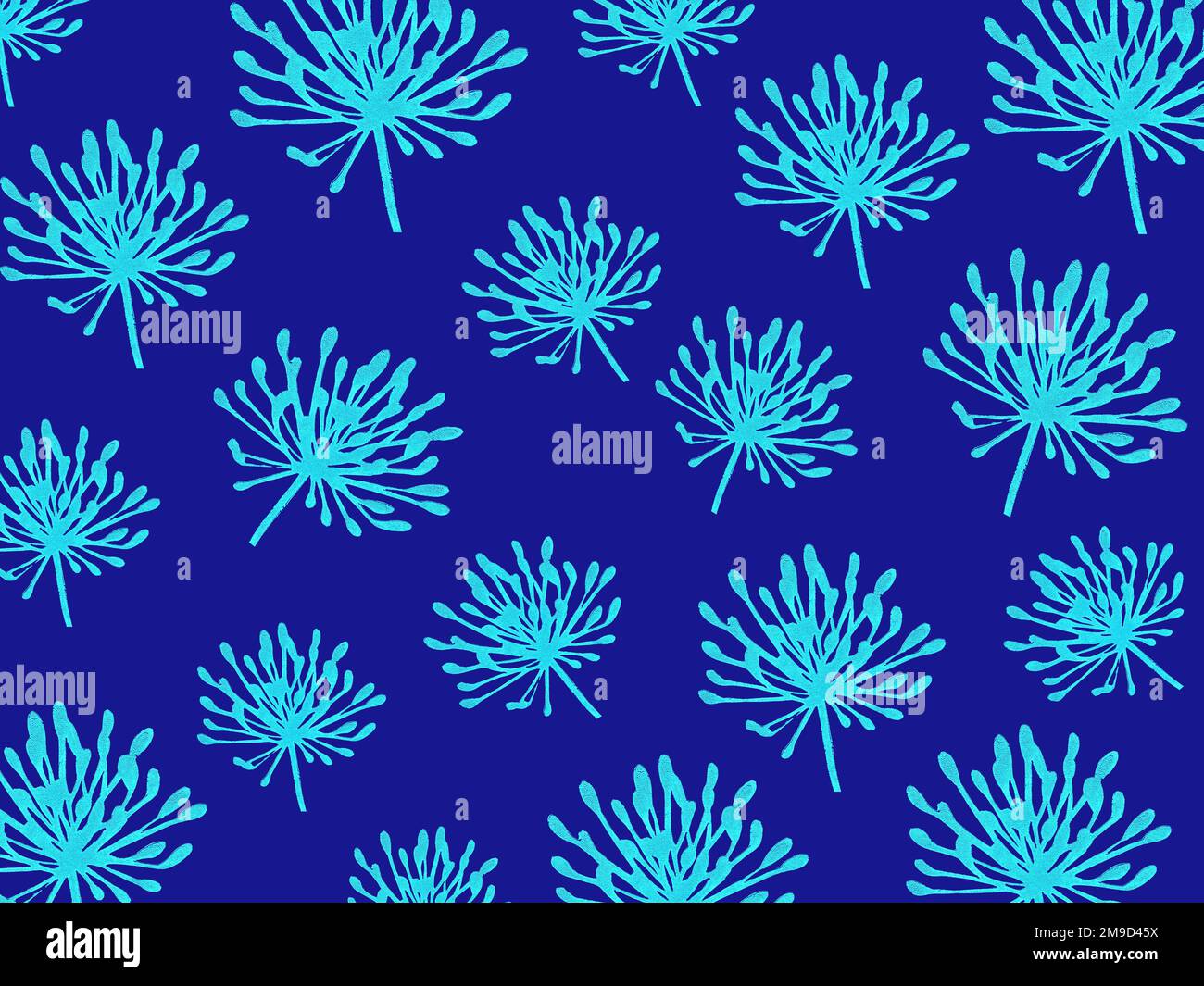 Agapanthe turquoise sur fond bleu marine. Banque D'Images