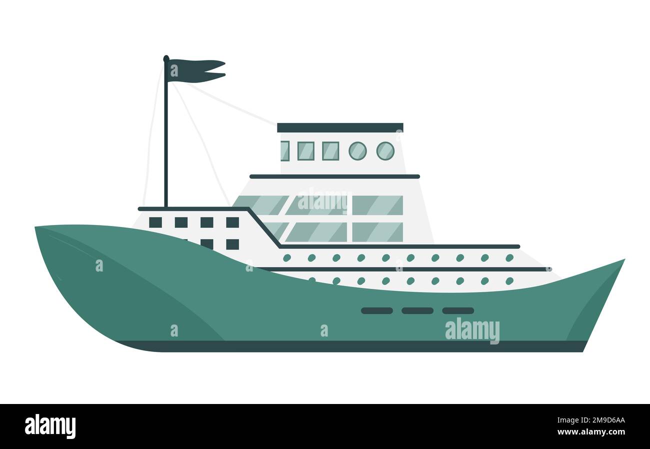 Transport maritime. Voilier de pêche, illustration de vecteur de transport de navire de mer Illustration de Vecteur