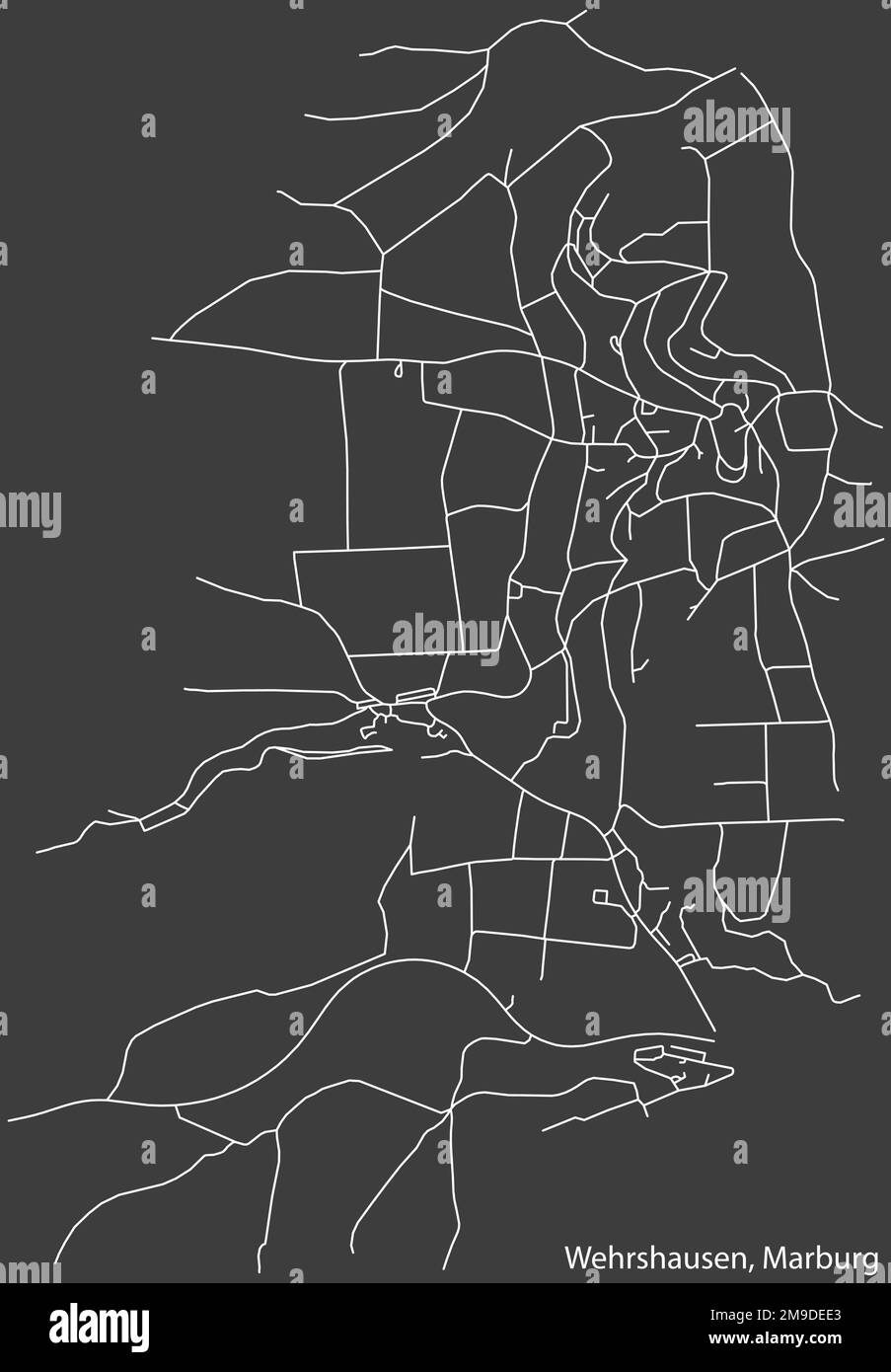 Carte des routes de rue du QUARTIER WEHRSHAUSEN, MARBURG Illustration de Vecteur