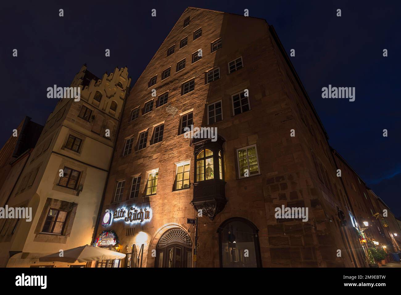 Maison de ville historique du 15th siècle, avec une chorale en bois, Nuremberg, moyenne-Franconie, Bavière, Allemagne Banque D'Images