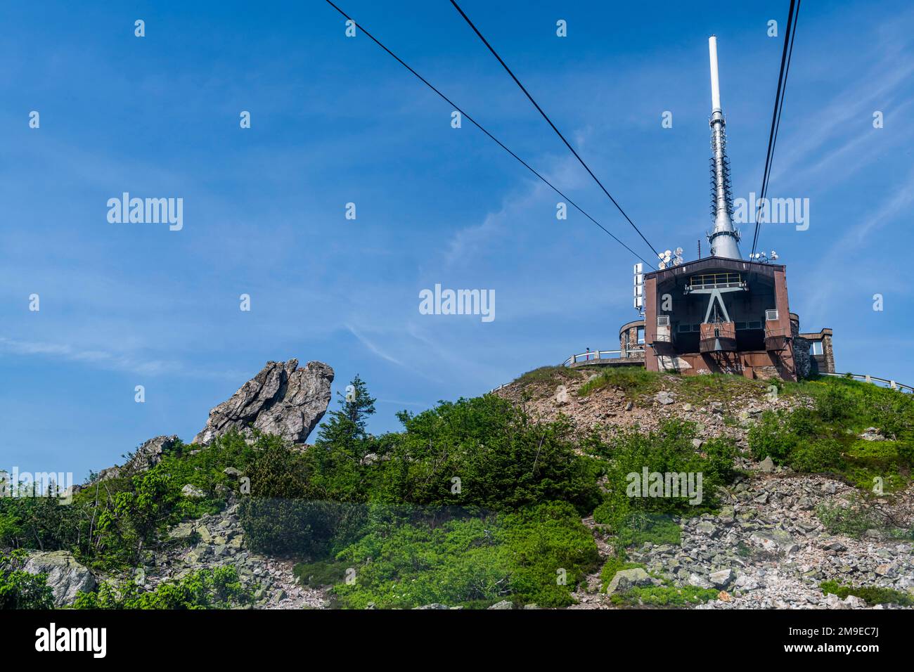 Téléphérique, plus haut sommet de montagne de Jested, République tchèque Banque D'Images Téléphérique, plus haut sommet de montagne de Jested, République tchèque Banque D'Images