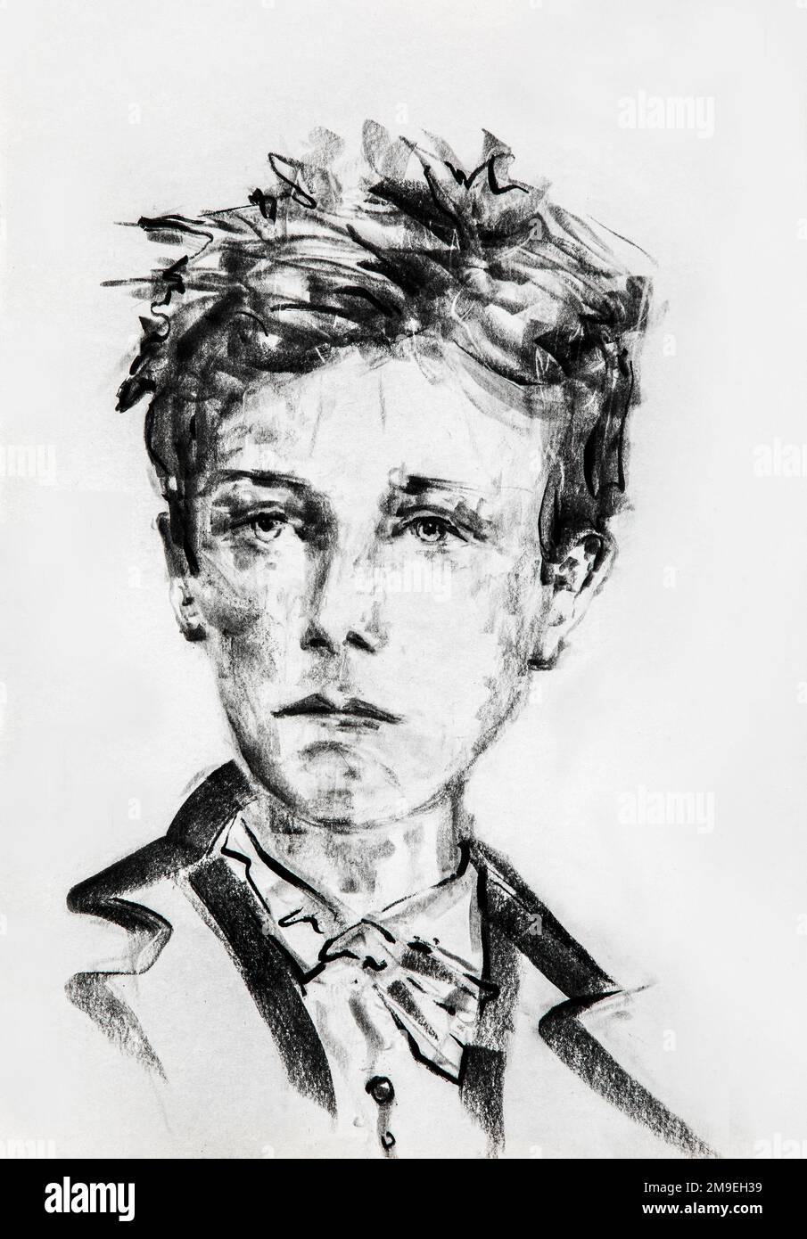 Portrait de Arthur Rimbaud / dessin de Ewa Klos Banque D'Images