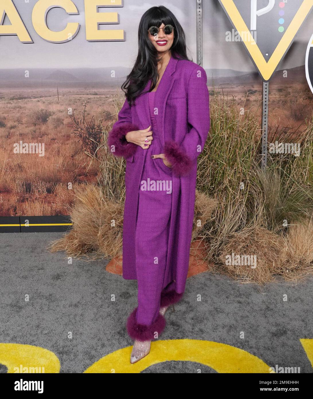 Jameela Jamil arrive à la première DU VISAGE DE POKER de Peacock à Los Angeles qui s'est tenue au Hollywood Legion Theatre à Hollywood, CA, le mardi, ?17 janvier 2023. (Photo de la Sathanlee B. Mirador/Sipa USA) Banque D'Images