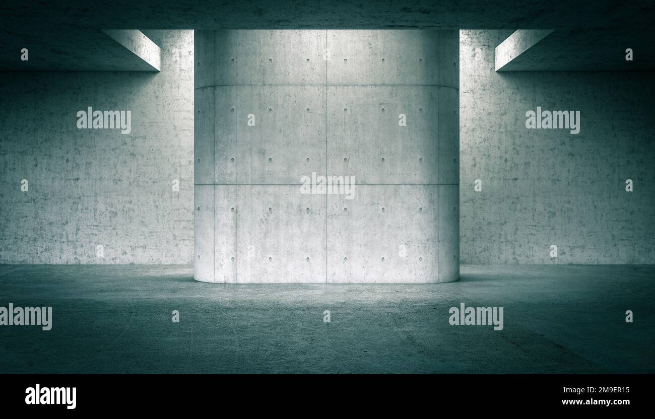 intérieur abstrait d'une structure en béton. 3d rendu Banque D'Images