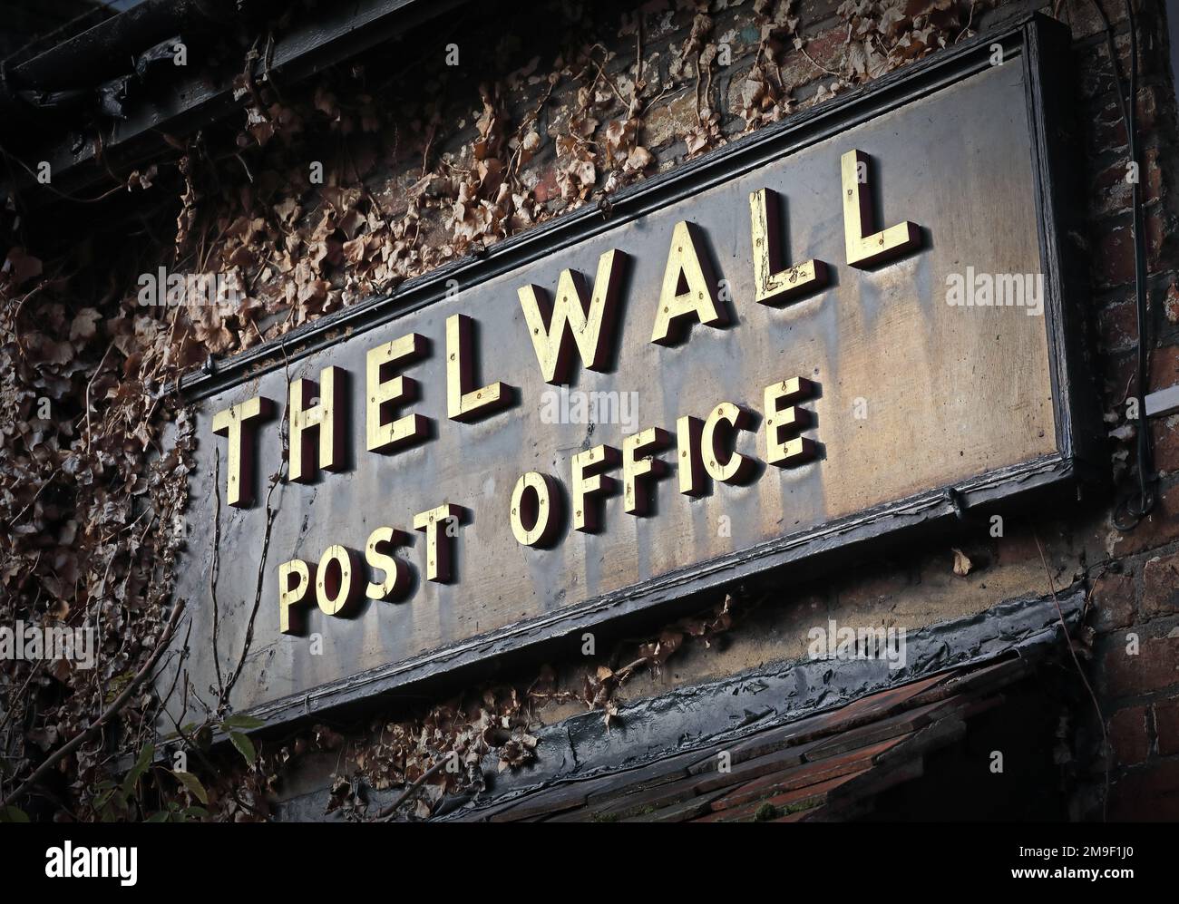 Bureau de poste de l'ancien village historique de Thelwall, Bell Lane, Thelwall, South Warrington, Cheshire, ANGLETERRE, ROYAUME-UNI, WA4 2SU Banque D'Images