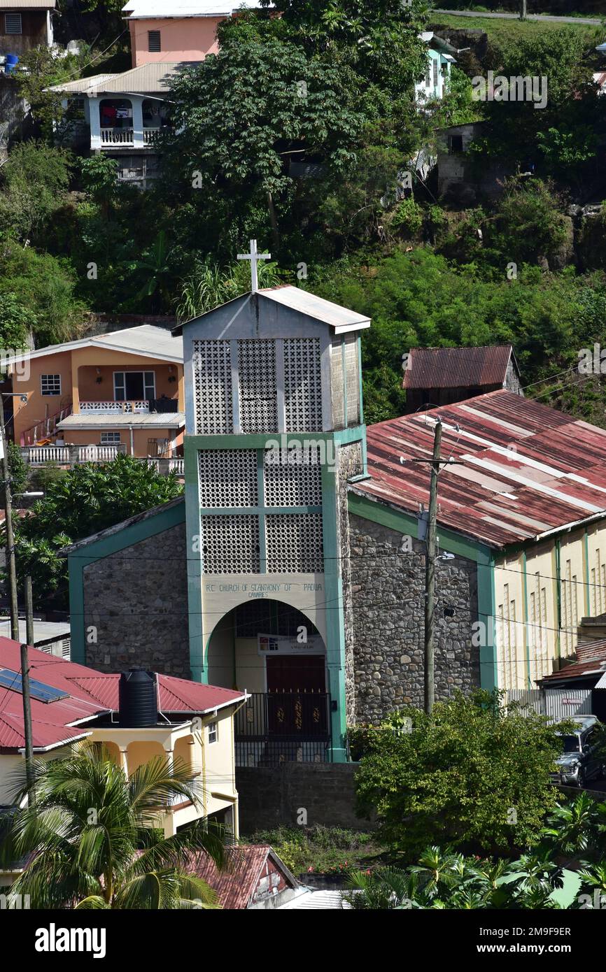 Canaries, St. Lucia- 8 janvier 2023- l'Église catholique romaine de Sainte-Lucie Anthony de Padoue dans le village des Canaries. Banque D'Images