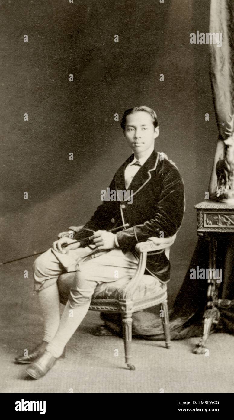 Photo vintage du 19th siècle - Rama V, Chulalongkorn Roi de Siam, Thaïlande Banque D'Images