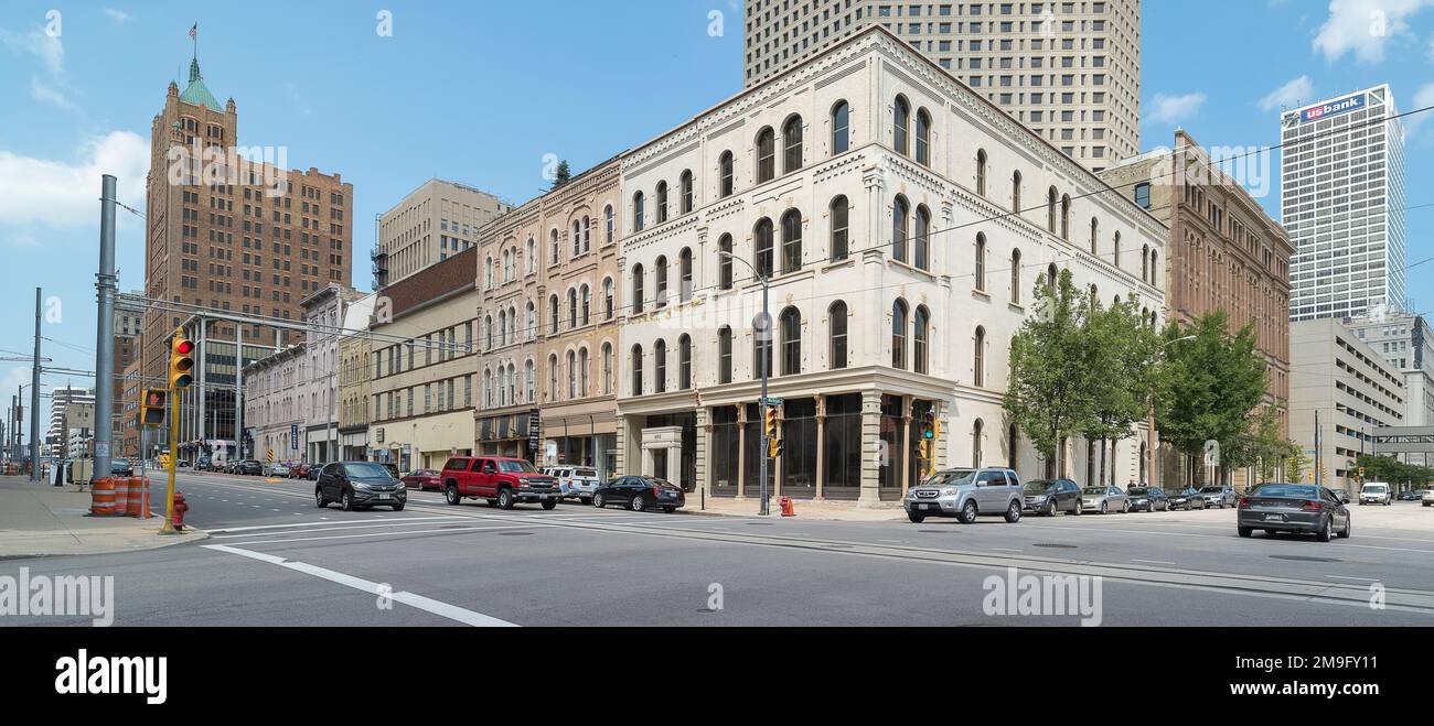 Intersection de la route à Milwaukee, Wisconsin, États-Unis Banque D'Images