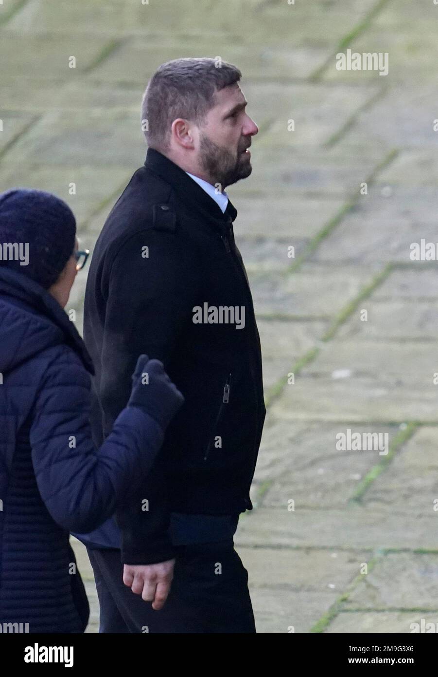 Le chauffeur de camion Michal Kopaniarz arrive au tribunal de la Couronne de Winchester où il a plaidé coupable de trois accusations de mort par conduite dangereuse. Alex Britton, 28 ans, Tina Ince, 58 ans, et Tom Watson, 30 ans, tous de véhicules distincts, ont été marqués morts sur les lieux à la suite de l'accident qui s'est produit alors que Kopaniarz utilisait son téléphone mobile. Date de la photo: Mercredi 18 janvier 2023. Banque D'Images