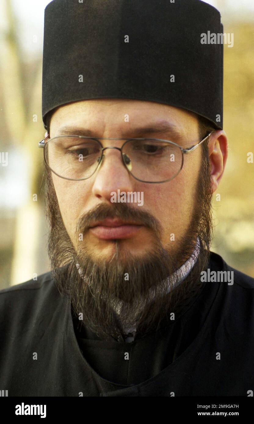 Chrétien orthodoxe clergyman dans le comté de Salaj, Roumanie, environ 1999 Banque D'Images