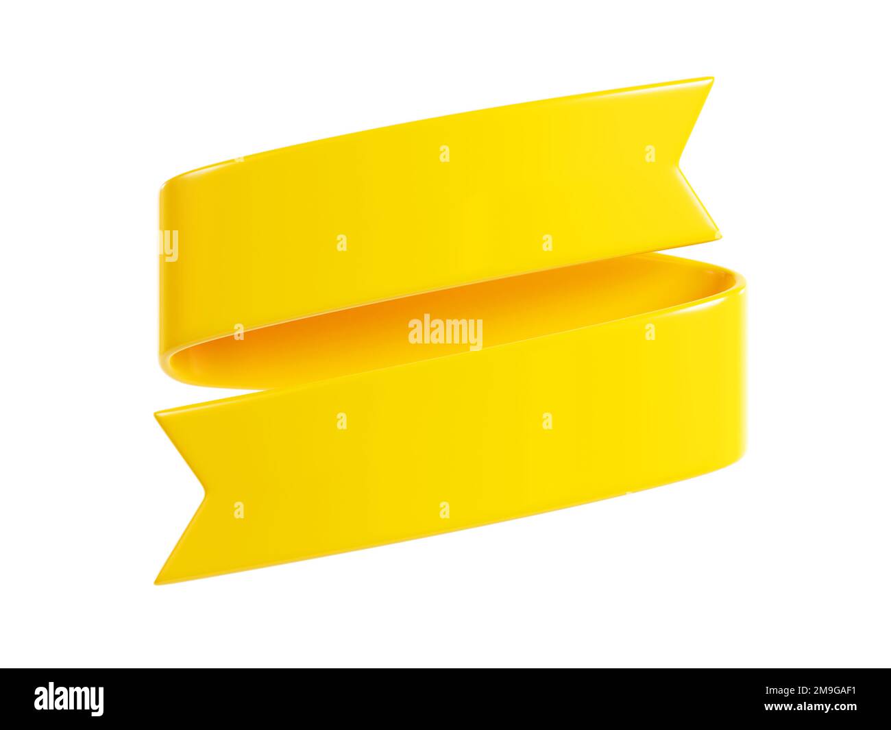 Solde ruban bannière 3D rendu - tissu gondolé ou boîte de texte en plastique pour message de promotion ou de félicitations. Banque D'Images