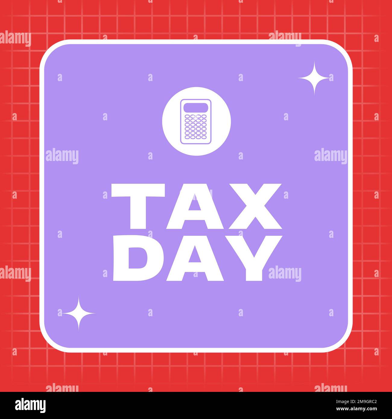 Composition du texte du jour d'imposition sur l'icône de la calculatrice Banque D'Images
