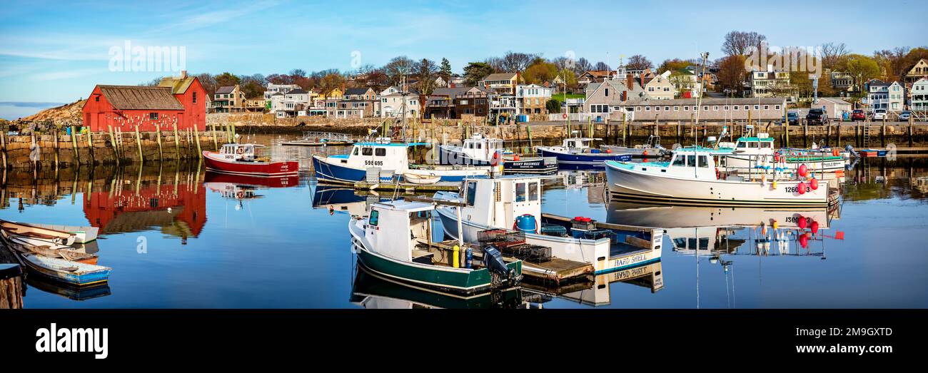 Bateaux de pêche dans le port, Rockport Harbour, Rockport, Massachusetts, États-Unis Banque D'Images
