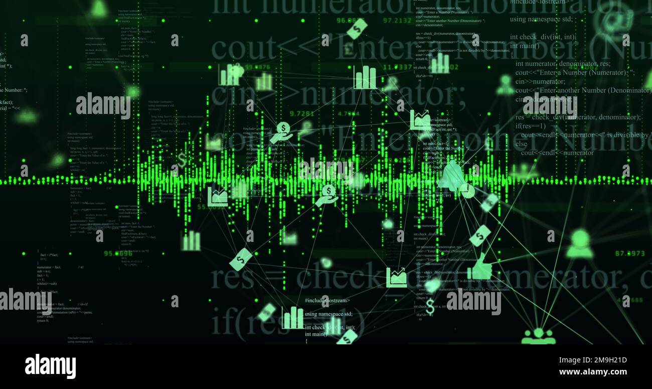 Illustration des icônes métier sur le traitement des données Banque D'Images