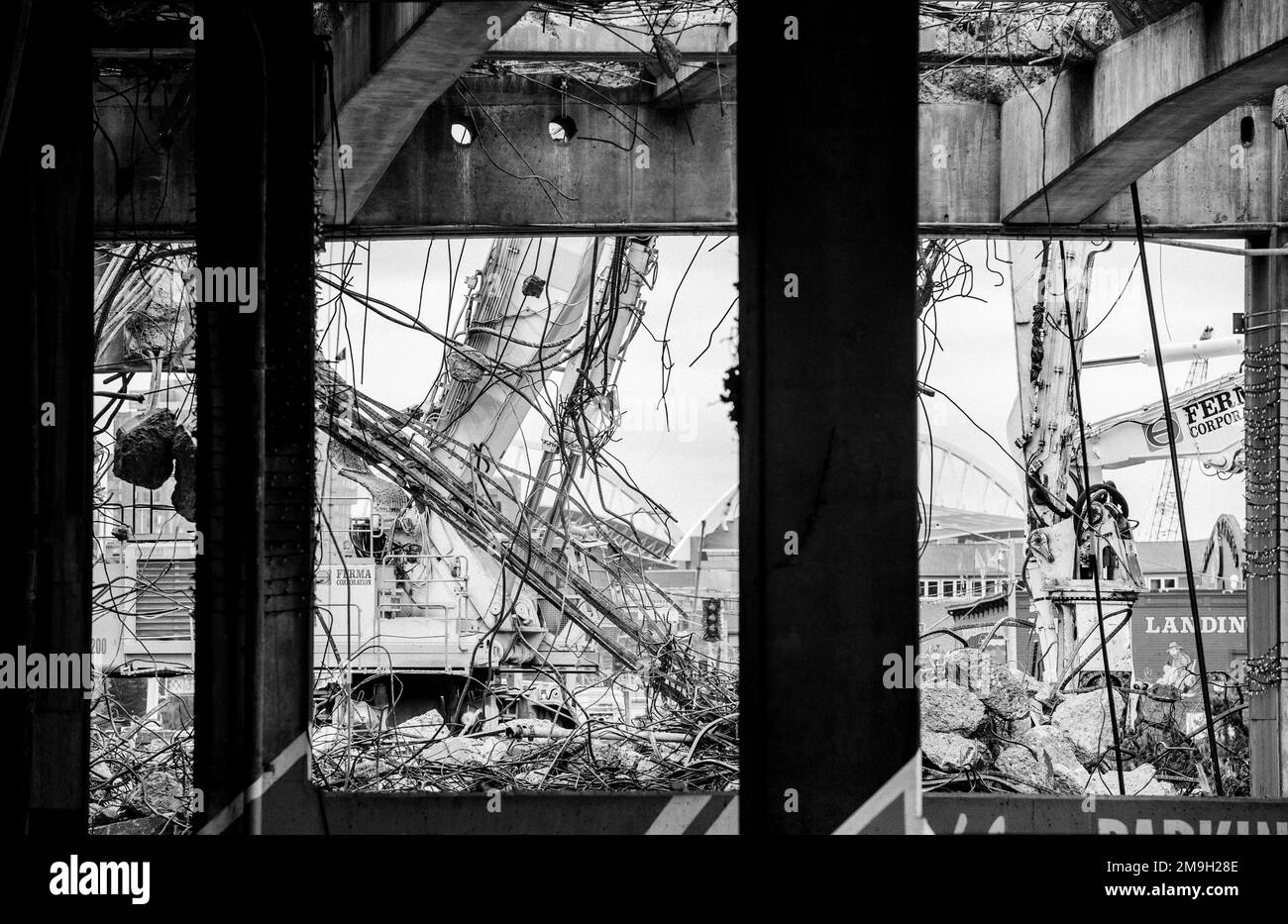 Vue de la destruction du viaduc, Seattle, Washington, États-Unis Banque D'Images