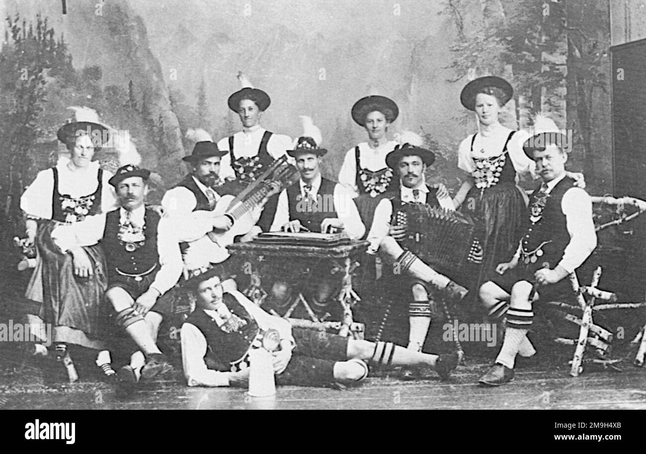 Joseph Heimhuber - la Merry Trettachtaler, Schuhplatler Society d'Oberstdorf Banque D'Images