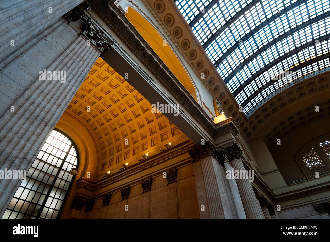 Plafond de Great Hall, Union Station, Chicago, Illinois, États-Unis Banque D'Images