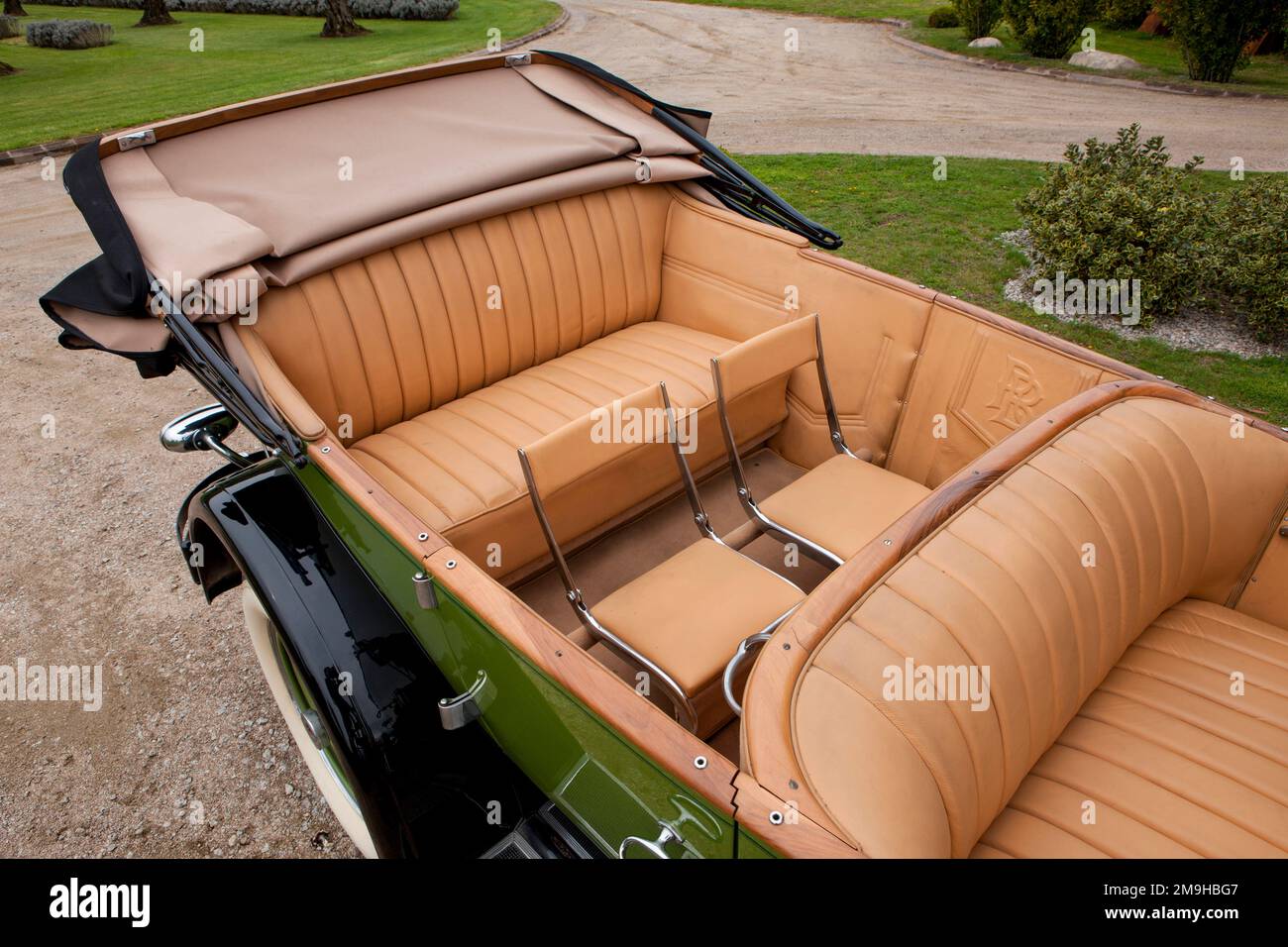 Vue intérieure de la voiture de tourisme 1926 Packard huit 243 7 places Banque D'Images