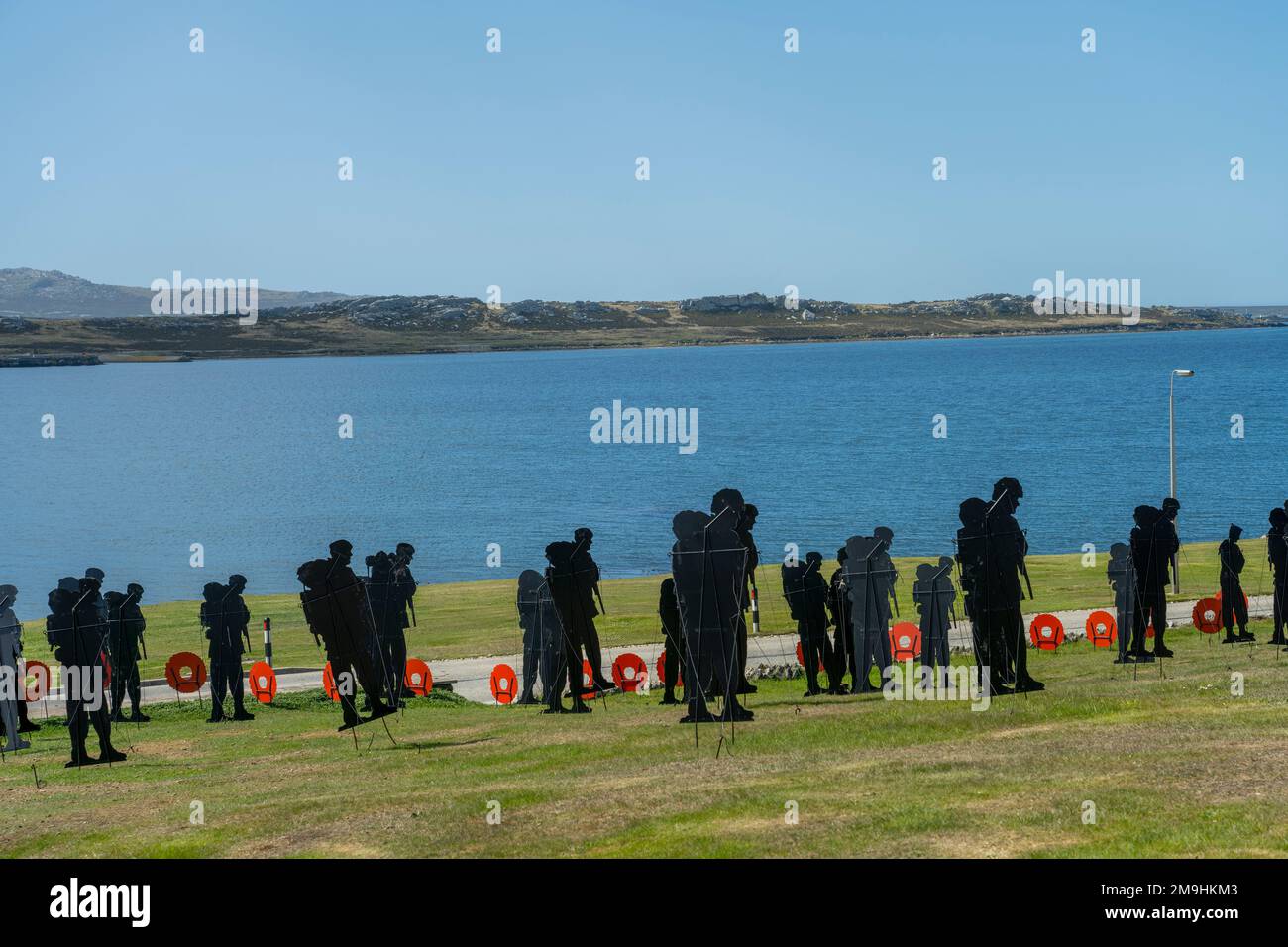 Art de la rue à Port Stanley commémorant le 40 ans de la guerre de l'île Falkland en 1982. Banque D'Images