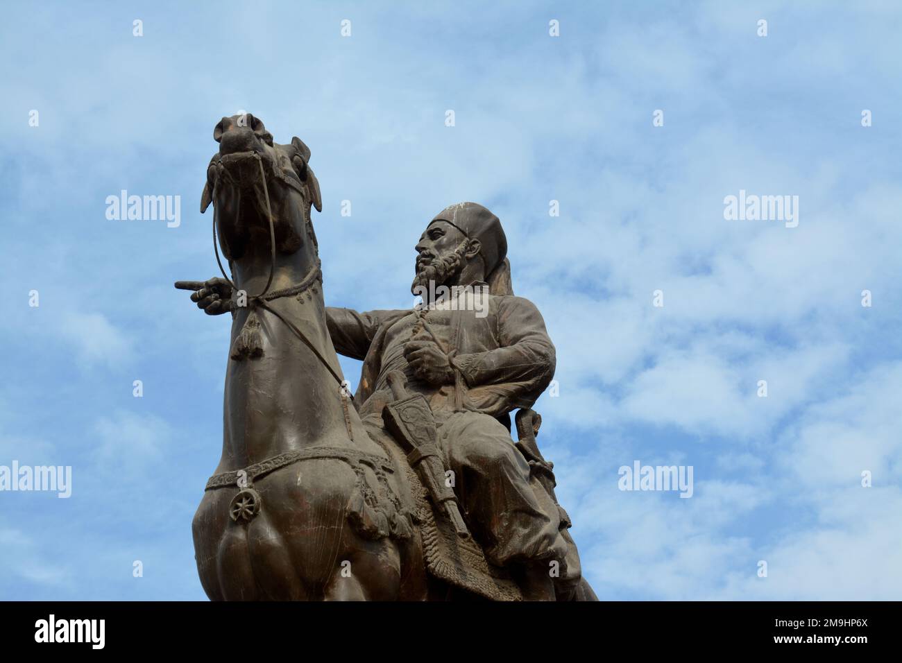 Le Caire, Egypte, 7 janvier 2023: Ibrahim Pasha statue sur son cheval du musée militaire national égyptien dans la citadelle du Caire, musée officiel de l'armée, sel Banque D'Images