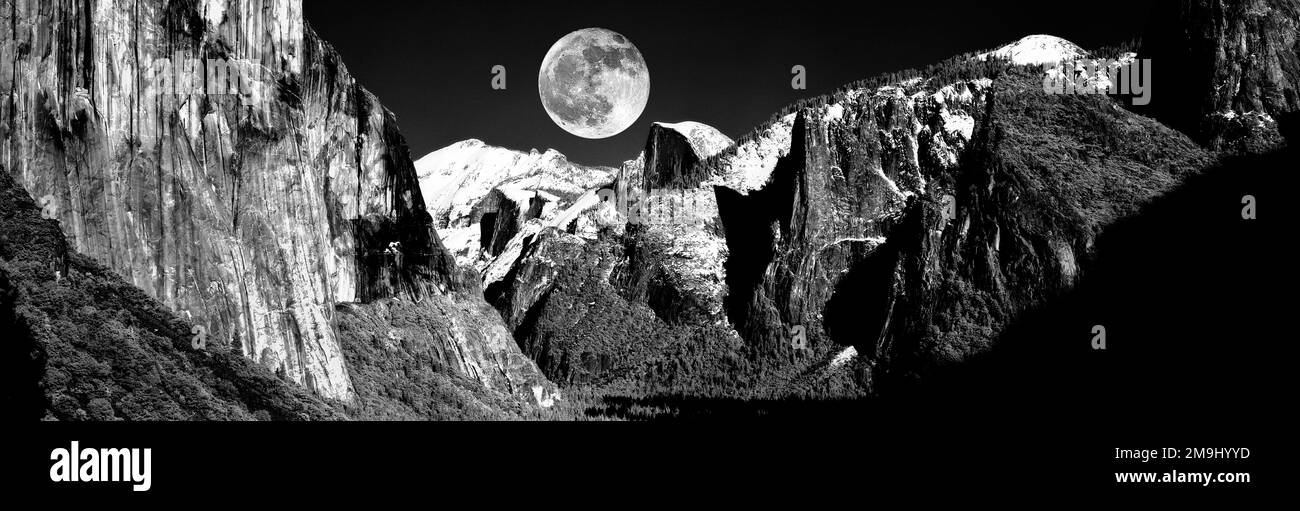 Montagnes la nuit, Yosemite, Californie, États-Unis Banque D'Images
