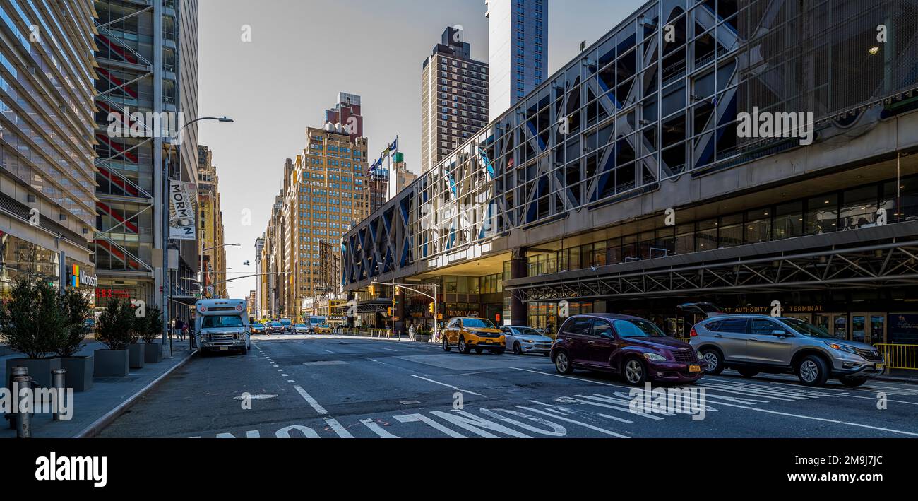 42nd Street, West Side, New York City, New York, États-Unis Banque D'Images
