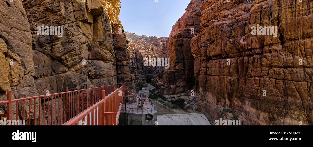 Entrée au canyon de Wadi Mujib, Jordanie Banque D'Images