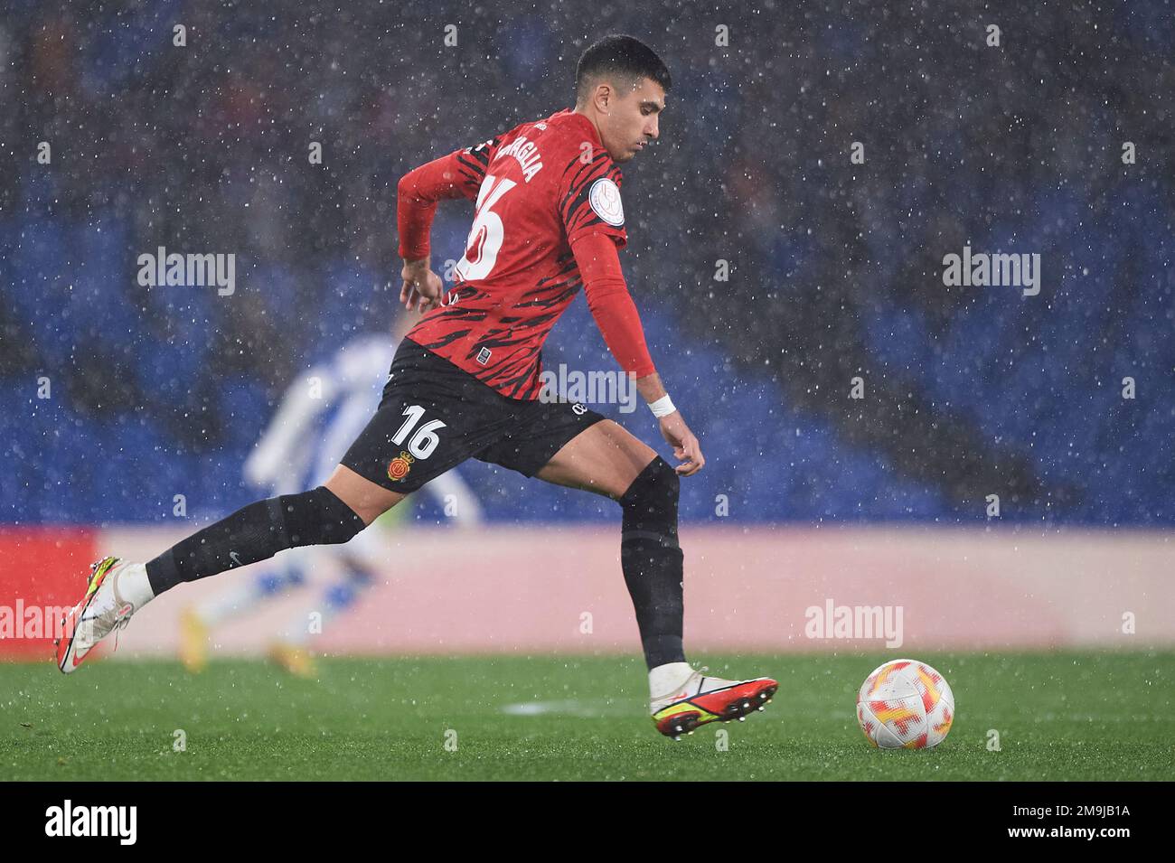 Rodrigo Battaglia du RCD Mallorca pendant le match de Copa del Rey entre Real Sociedad et le RCD Mallorca au stade Reale Arena sur 17 janvier 2023, in Banque D'Images