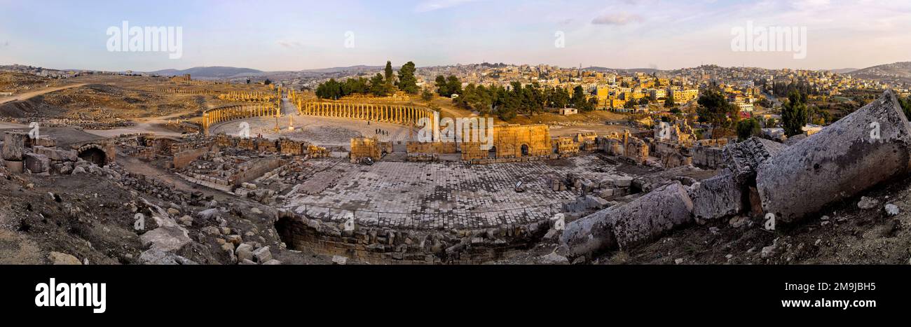 Ruines de la ville antique, Jerash, la Gerasa de l'Antiquité, Jordanie Banque D'Images