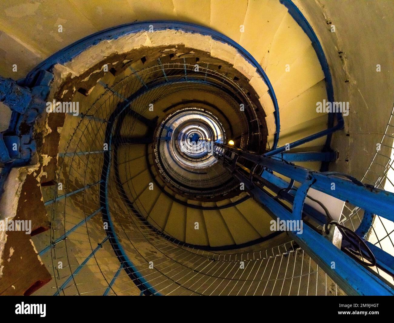 Intérieur du phare, péninsule de Pakri, golfe de Finlande, mer Baltique, Estonie Banque D'Images