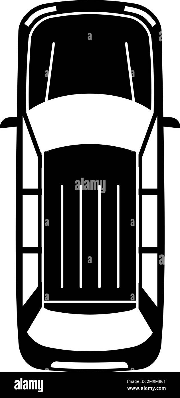 Icône noire minifourgonnette. Vue du dessus du véhicule multisegment Illustration de Vecteur