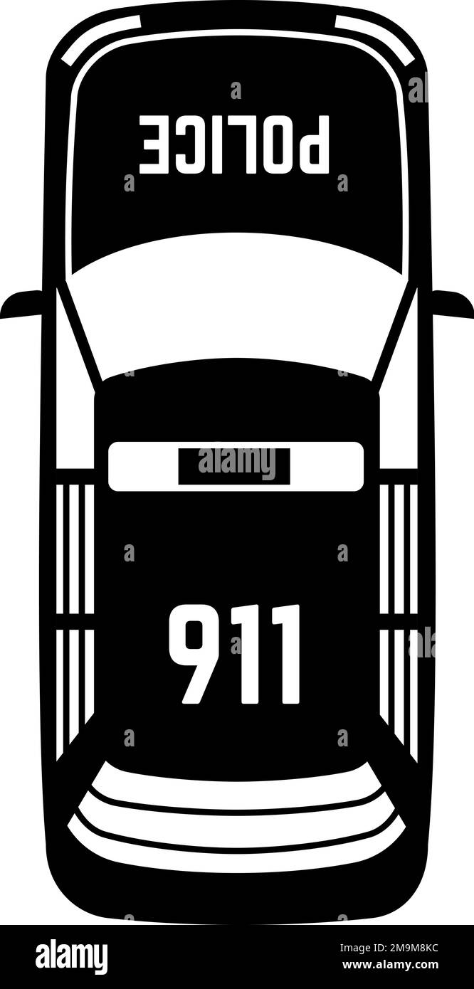 Icône de voiture de police. Vue de dessus automatique Patrol Illustration de Vecteur