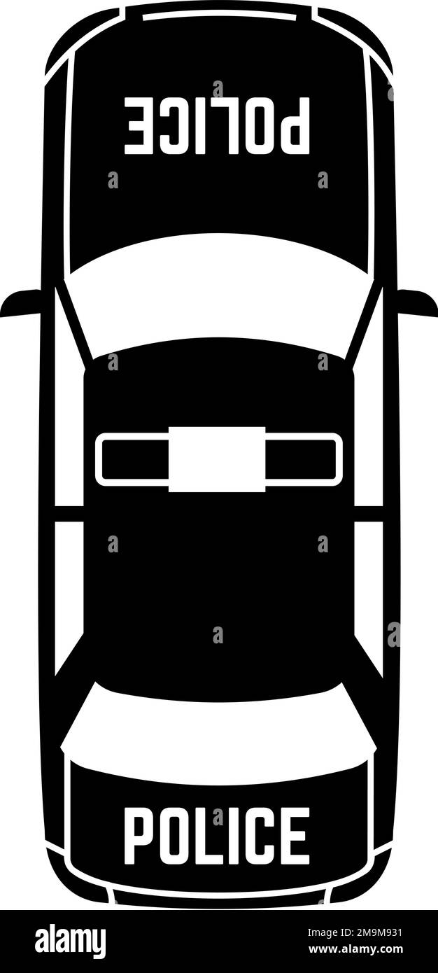 Vue de dessus automatique Patrol. Icône de voiture de police Illustration de Vecteur
