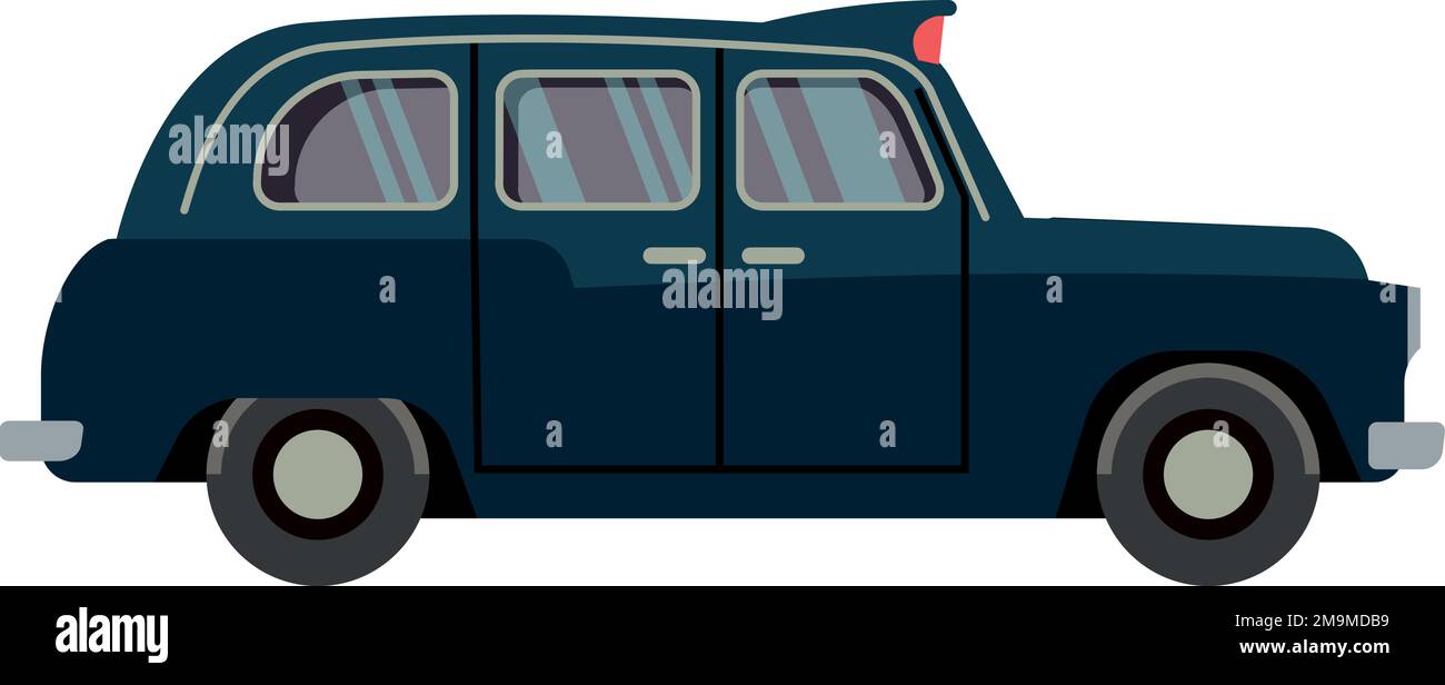 Icône de cabine noire. Voiture de dessin animé. Auto. Passager Illustration de Vecteur